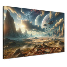 Erwecke Deine Wände zum Leben mit Spaceship Excursion als einzigartige Limited Edition. Deine Limited Edition ist auf eine Baumwoll-Leinwand von 360 g/m² mit seidenglänzender Oberfläche gedruckt. Gespannt wird sie auf einen 2 cm tiefen Keilrahmen und so kommt [Motivname] in jedem deiner Räume zur Geltung. Mit ökologischen, wasserbasierten Farben bedruckt, die vollständig abbaubar sind, und UV-echten Farben, verspricht es dir für mindestens 75 Jahre lebendige Freude.
