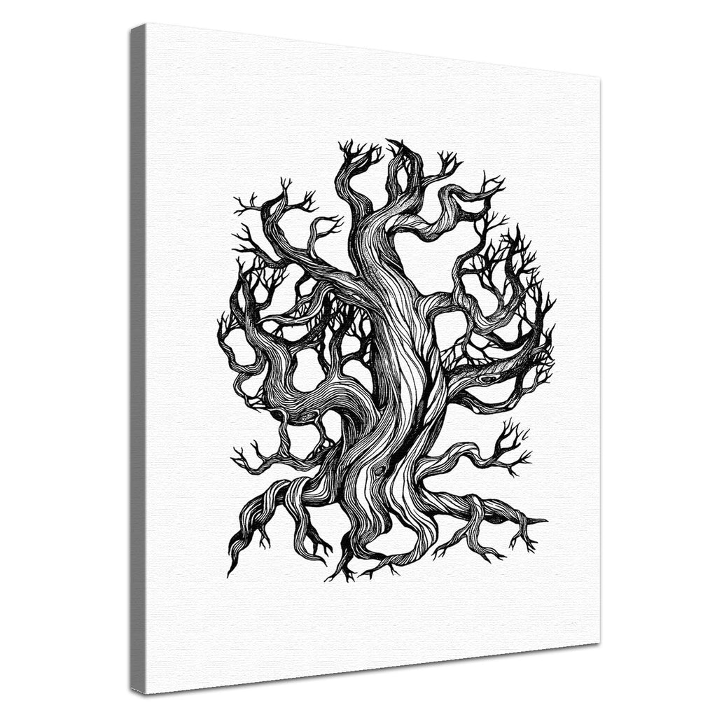 Deine Baum Zeichnung als edle Leinwand mit natürlicher Baumwolle und nachhaltigen Holzrahmen.