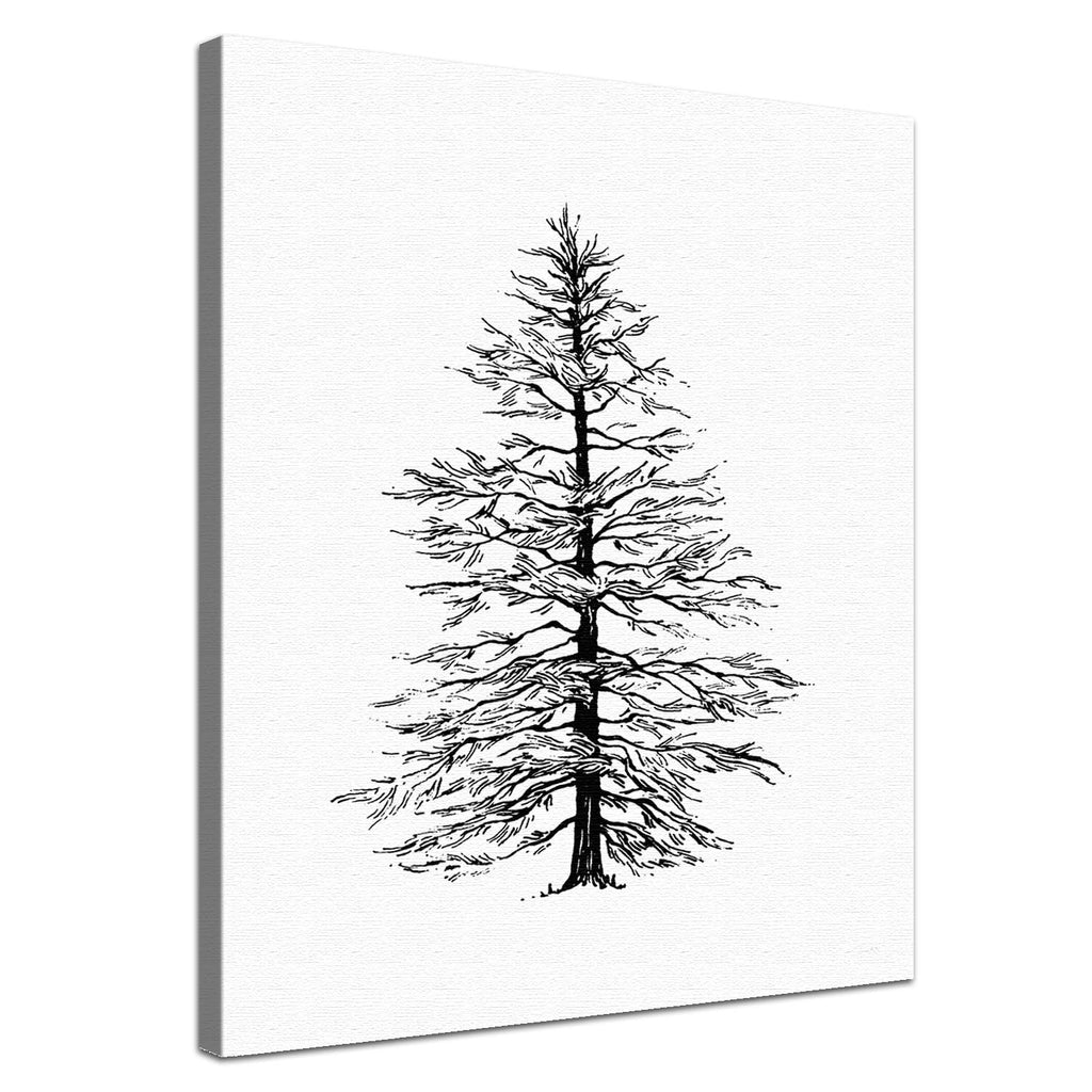 Deine Baum Zeichnung als edle Leinwand mit natürlicher Baumwolle und nachhaltigen Holzrahmen.