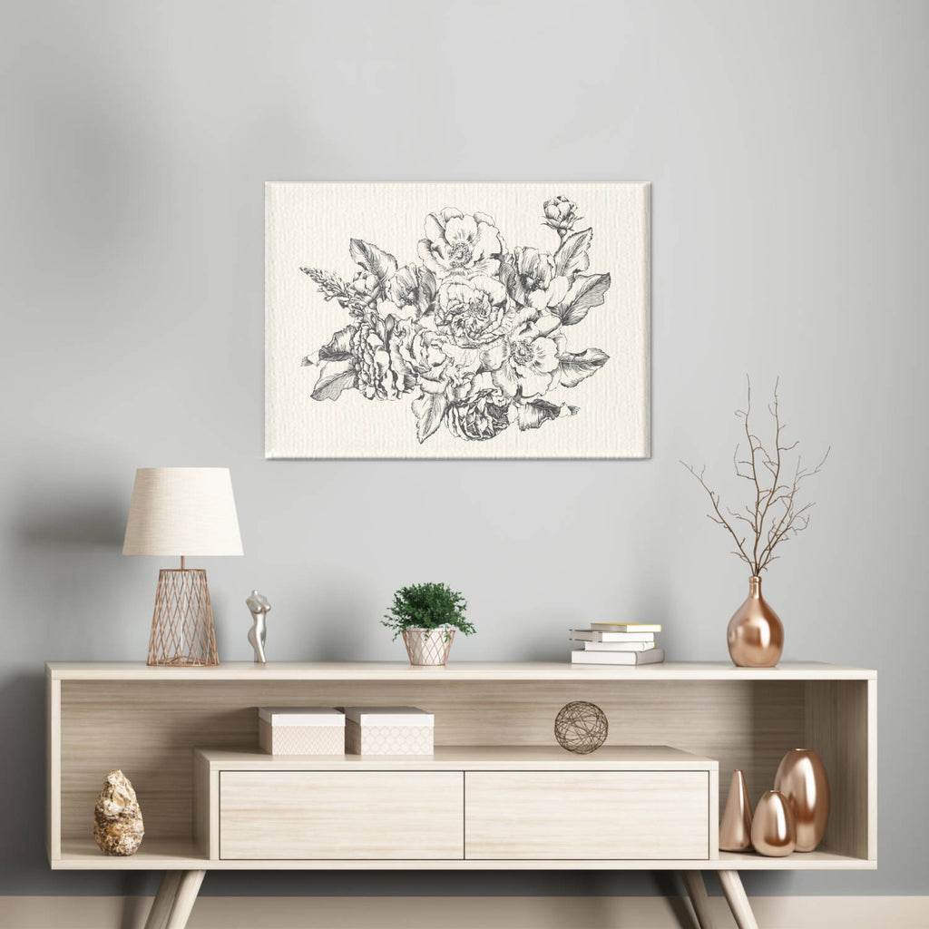 Blumenbouquet - Zeichnung Wandbild