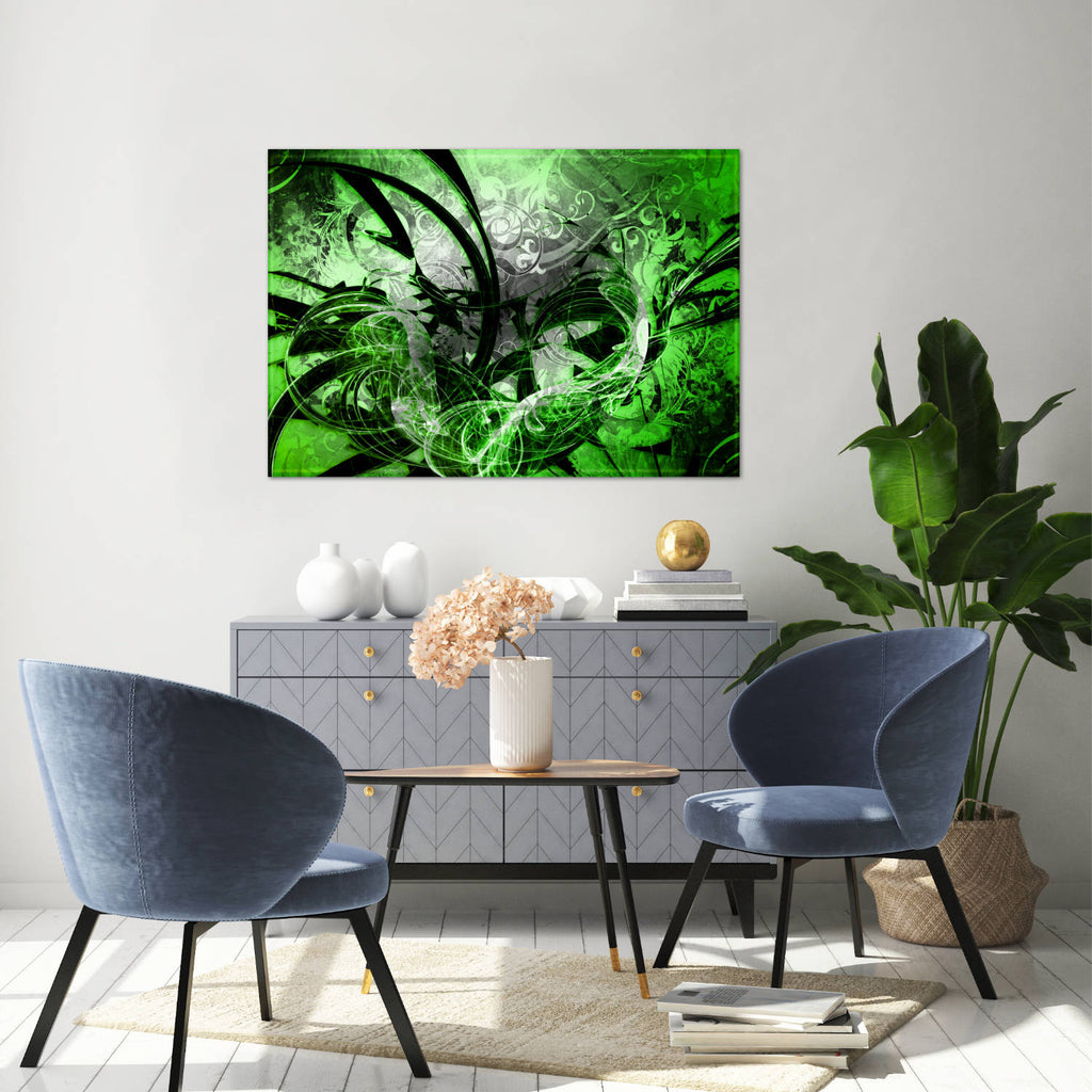Jungle Graf Grün - Abstraktes Wandbild