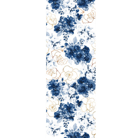 Rosentraum Tiefblau - Aquarell Wald Wandbild