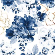 Rosentraum Tiefblau - Aquarell Wald Wandbild