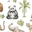 Entdecke wunderschöne Illustrationen im Aquarellstil von Panda, Tiger, Elefant und weiteren Tierarten.