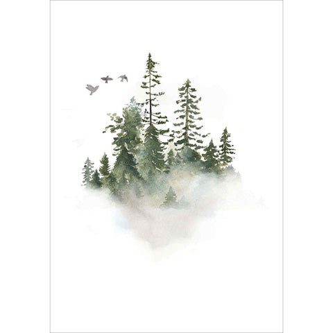 Wildnis 07 - Wald Aquarell Wandbild