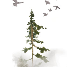 Wildnis 08 - Wald Aquarell Wandbild